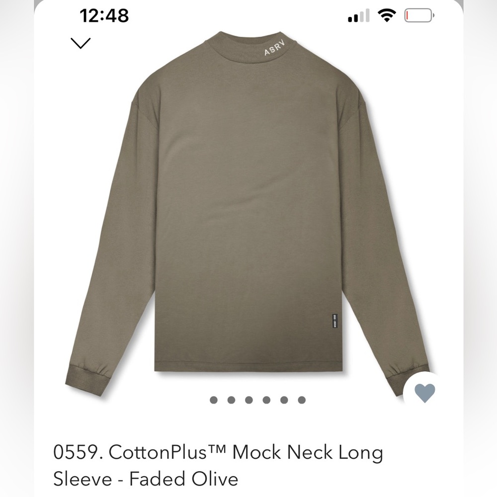 0559. CottonPlus™M Mock Neck Long Sleeve - Faded Olive